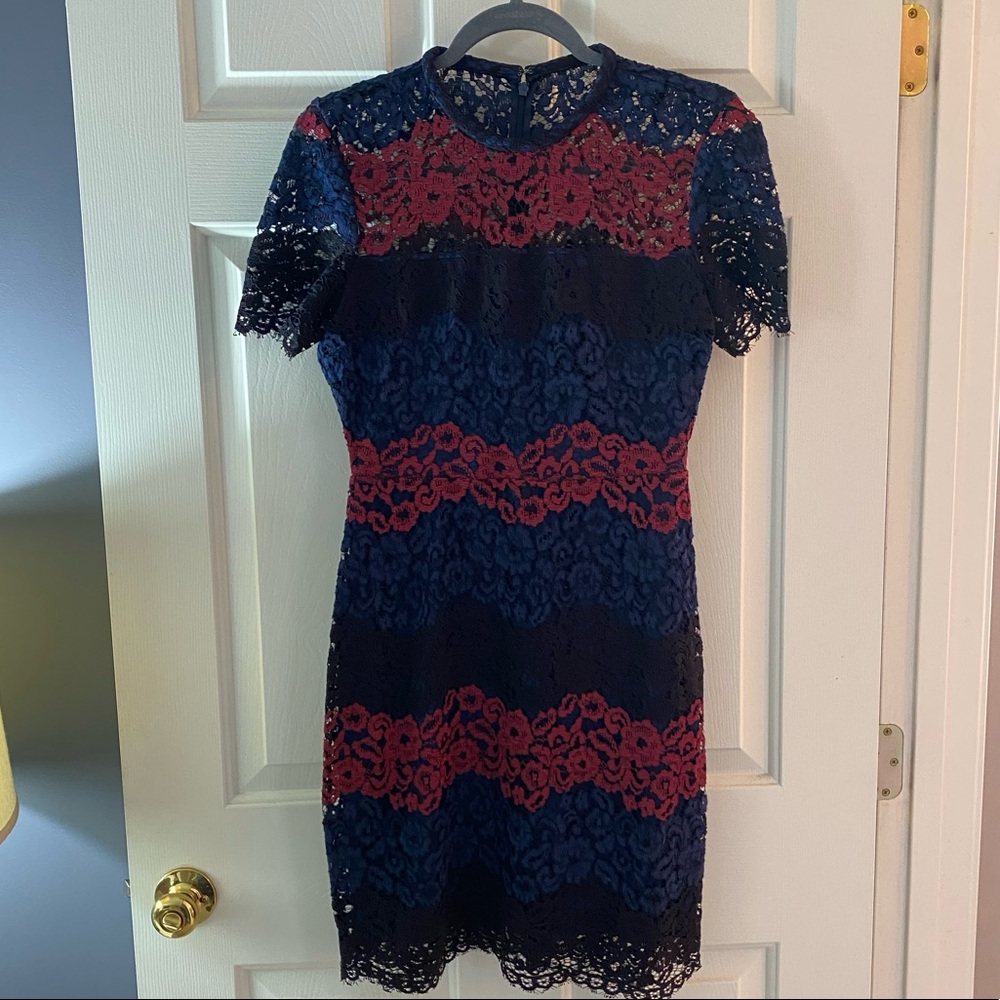 EXPRESS LACE Dress, navy, black, burgundy, 4